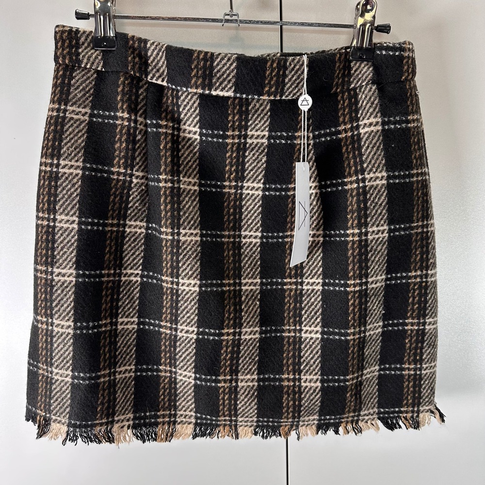 NEW Sage The Label Women's S Plaid Mini Skirt Wool Blend Preppy 90s Y2K Academia